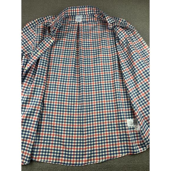Y2K Brooks Brothers Shirt Men's XL Red Blue Check Button Up 346 Casual Preppy - Picture 10 of 10